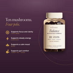 Ten mushrooms, four jobs: focus, energy, calm mood, gut comfort
